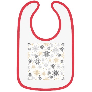 Discover Modern Snowflakes Pattern White Gold Bibs