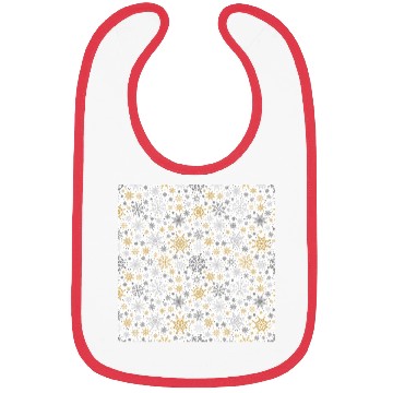 Discover Modern Snowflakes Pattern White Gold Bibs