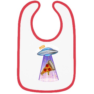 Discover Funny Pizza UFO Alien Abduction Bibs