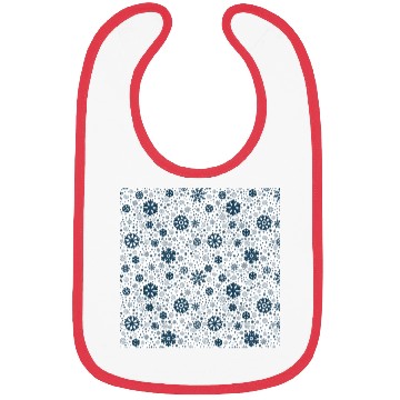 Discover Modern Snowflakes Pattern White Blue Bibs