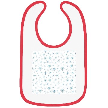 Discover Modern Snowflakes Pattern White Blue Bibs