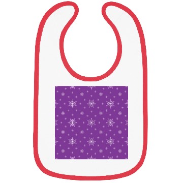Discover Modern Snowflakes Pattern Purple Bibs