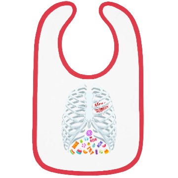 Discover Funny Candy Skeleton Rib Cage Halloween Costume Bibs