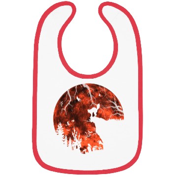 Discover Cat Red Moon trick or treat Bats Forest Funny Hall Bibs