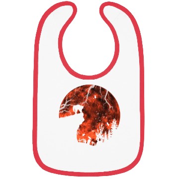 Discover Cat Red Moon trick or treat Bats Forest Funny Bibs