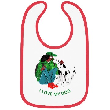 Discover cool design I LOVE MY DOG Bibs