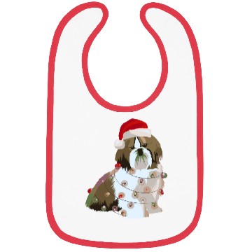 Discover Shih Tzu Christmas Lights Xmas Dog Lover Bibs