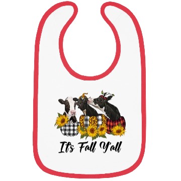 Discover It's Fall Y'all Cows and Pumpkins Sunflower Bibs