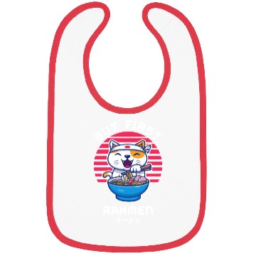 Discover But First Ramen Cat Japan Kawaii Bibs
