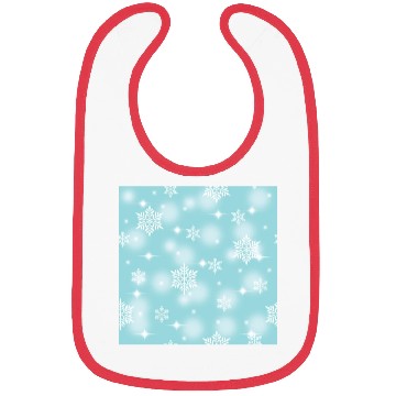 Discover Blue Snowflakes Pattern Bibs