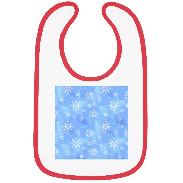 Discover Blue Snowflakes Pattern Bibs