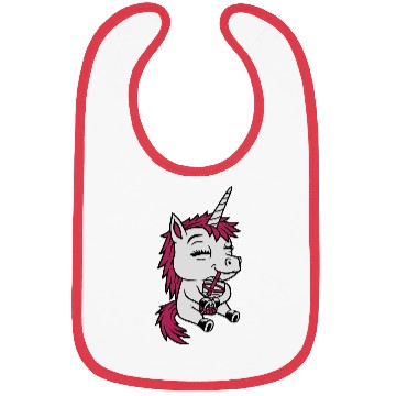 Discover Boba tea drinking unicorn Bibs