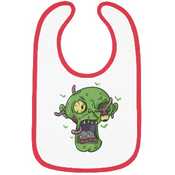 Discover creepy Halloween Head with Worms Bibs