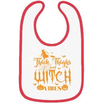 Discover Thick Thighs and Witch Vibes Halloween Bibs