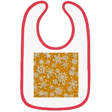 Discover Orange Snowflakes Pattern Bibs