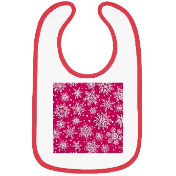 Discover Elegant Pink Snowflakes Pattern Bibs