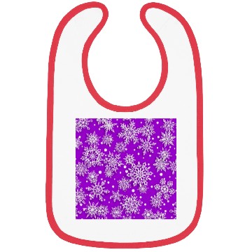 Discover Purple Snowflakes Pattern Bibs