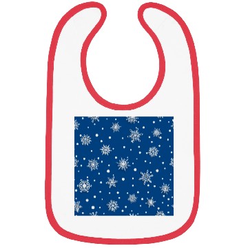 Discover Modern Navy Blue Snowflakes Pattern Bibs