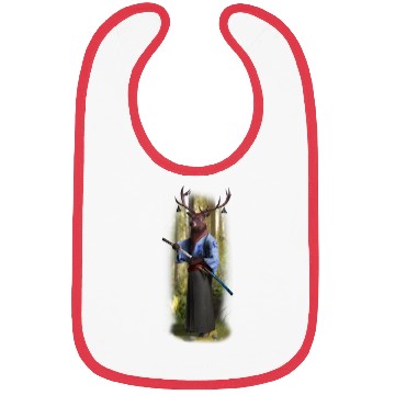 Discover Exclusive Hand Drawn Samurai Deer Bibs