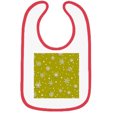 Discover Yellow Snowflakes Pattern Bibs
