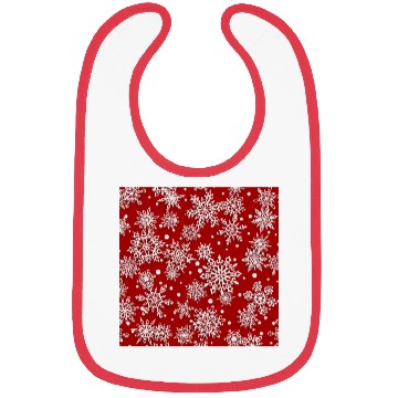 Discover Red Snowflakes Pattern Bibs