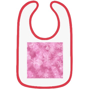 Discover Pink White Snowflakes Pattern Bibs