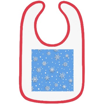 Discover Blue Snowflakes Pattern Bibs