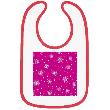 Discover Pink Snowflakes Pattern Bibs