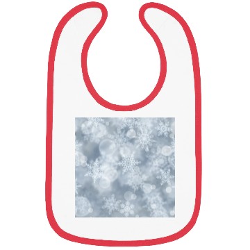 Discover Grey White Snowflakes Pattern Bibs