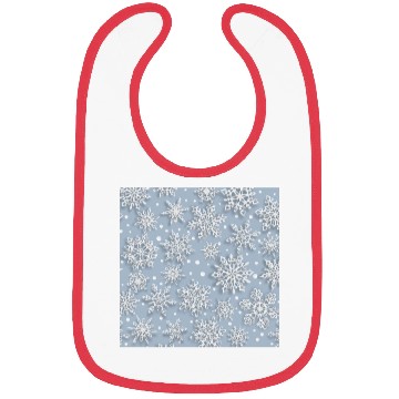 Discover Elegant Blue Snowflakes Pattern Bibs