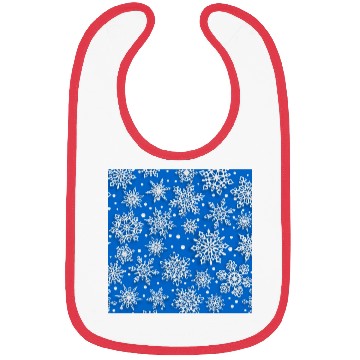 Discover Elegant Blue Snowflakes Pattern Bibs