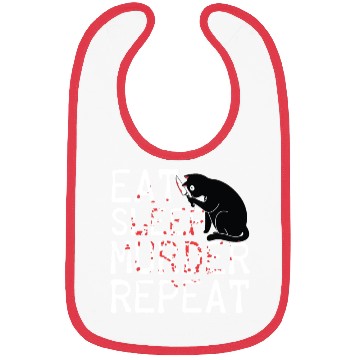 Discover Eat Sleep Murder Repeat Scary Cat Horror Costume Bibs
