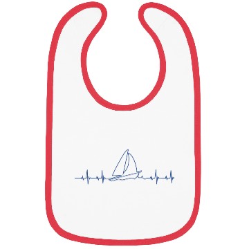 Discover Heart Beat Sailboat Blue Bibs