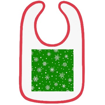 Discover Modern Green Snowflakes Pattern Bibs