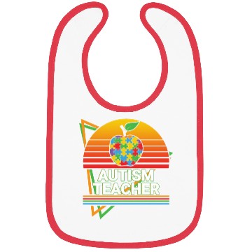 Discover Autism Teacher Retro Bibs