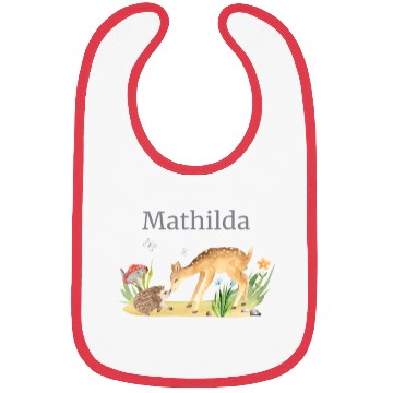 Discover Forest Animal Deer Hedgehog Flowers Name Mathilda Bibs