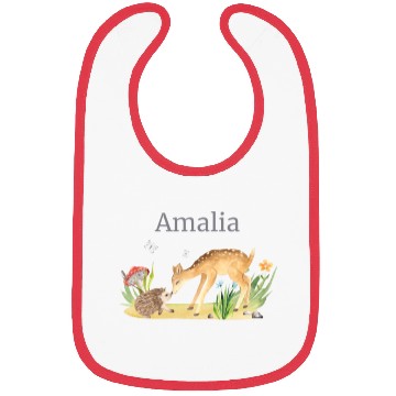 Discover Waldtier Reh Hedgehog Flowers Name Amalia Bibs