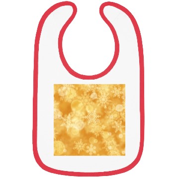 Discover Orange White Snowflakes Pattern Bibs