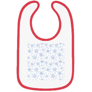 Discover Modern Snowflakes Pattern White Blue Bibs
