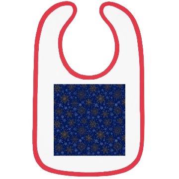 Discover Snowflakes Pattern Blue Gold Bibs