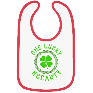 Discover One Lucky McCarty Irish Family Four Leaf Clover Bibs