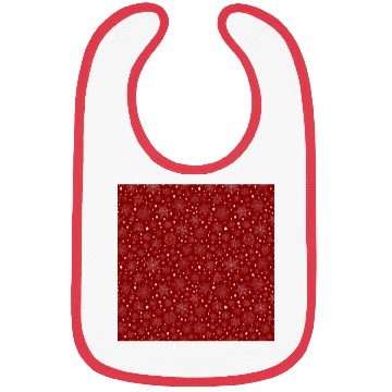 Discover Burgundy Red Snowflakes Pattern Bibs
