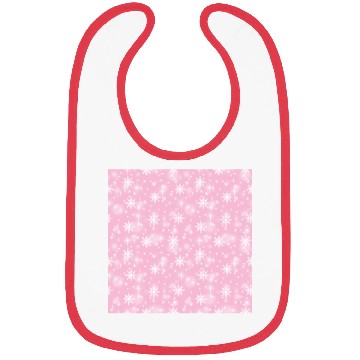Discover Pink Snowflakes Pattern Bibs