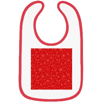 Discover Red Snowflakes Pattern Bibs
