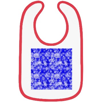 Discover Navy Blue White Snowflakes Pattern Bibs