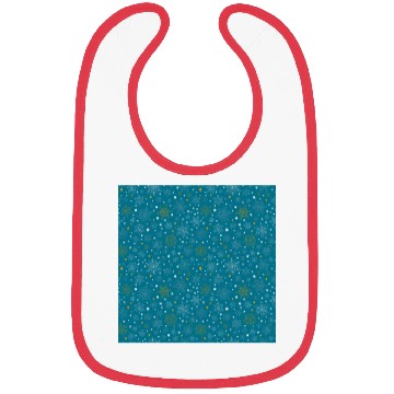 Discover Snowflakes Pattern Blue Gold Bibs