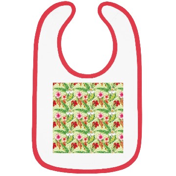 Discover Illustration hibiscus palm leaves Bibs