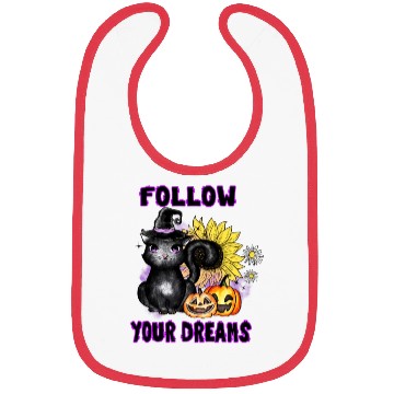 Discover Follow Your Dreams - Black Cat Jack-O-Lantern Bibs