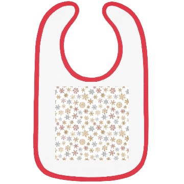 Discover Modern Snowflakes Pattern White Gold Bibs