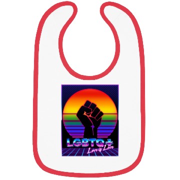 Discover LGBT Pride 80s Retro Vaporwave Sunset Bibs